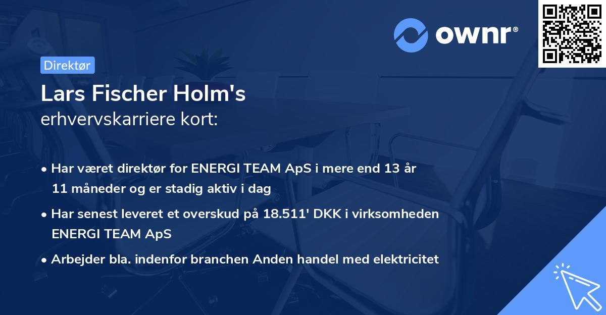 Lars Fischer Holm's erhvervskarriere kort