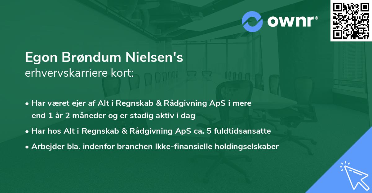 Egon Brøndum Nielsen's erhvervskarriere kort