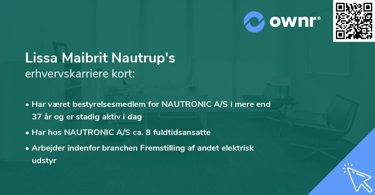 Lissa Maibrit Nautrup's erhvervskarriere kort