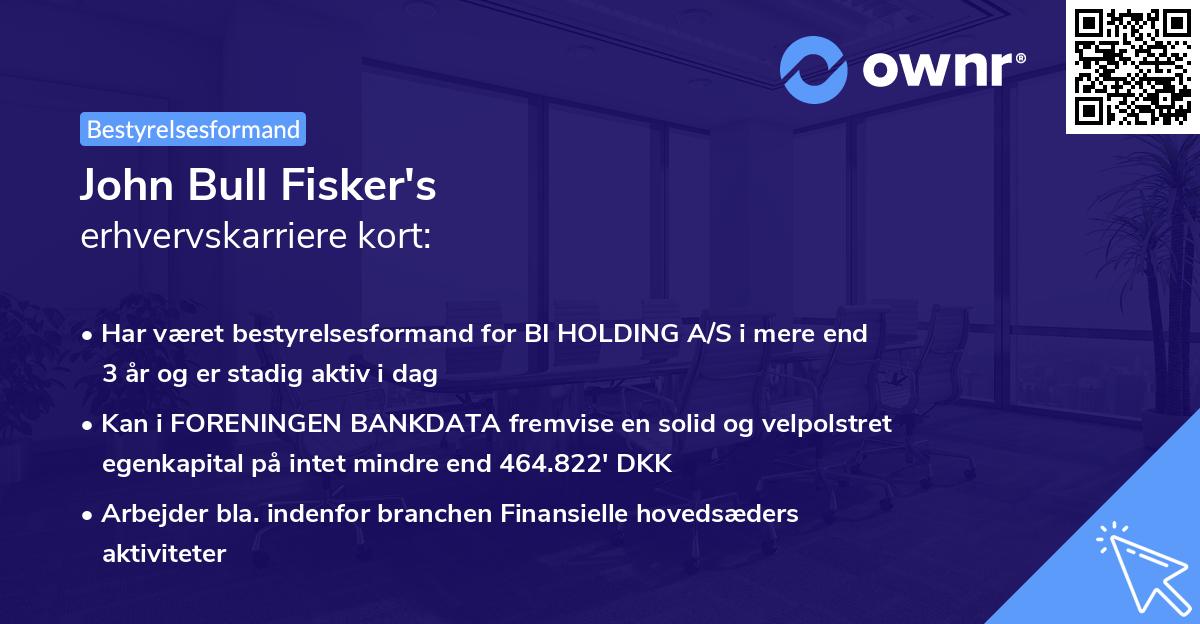 John Bull Fisker's erhvervskarriere kort