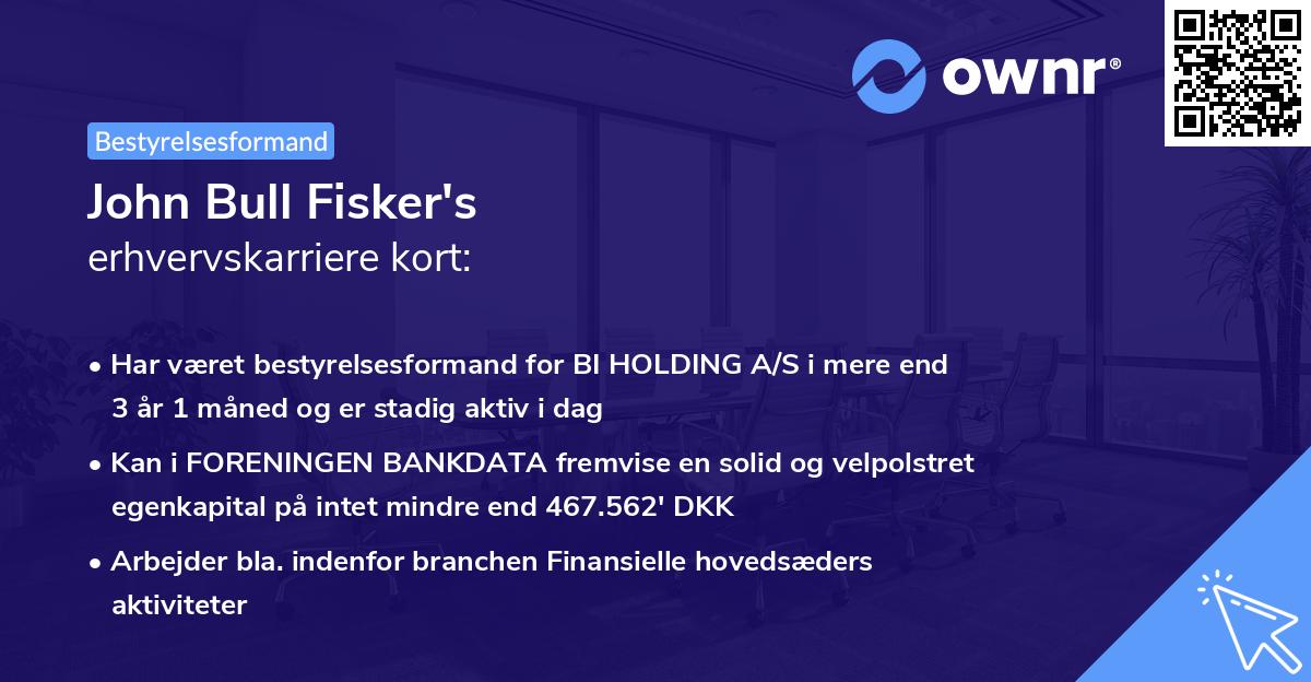 John Bull Fisker's erhvervskarriere kort