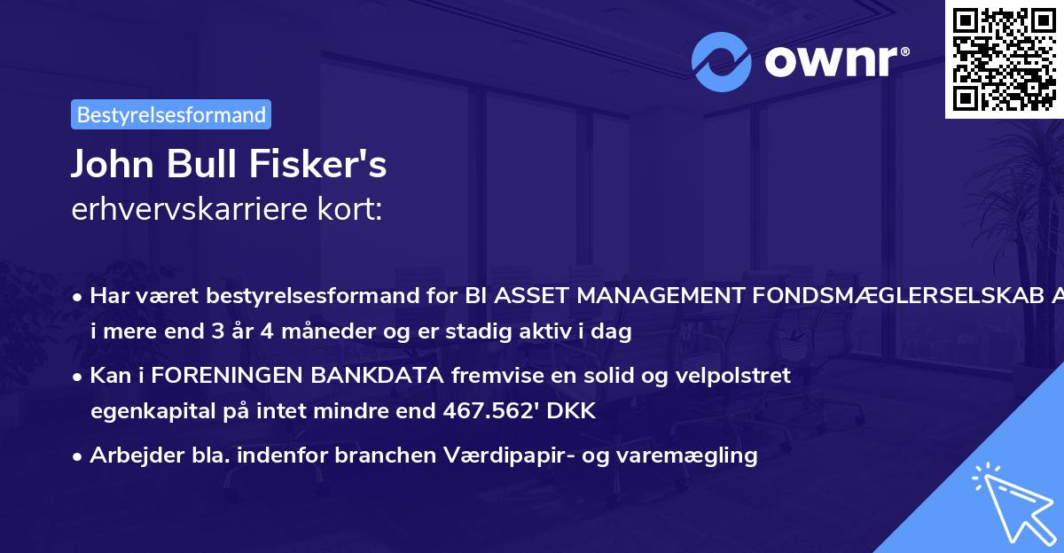 John Bull Fisker's erhvervskarriere kort