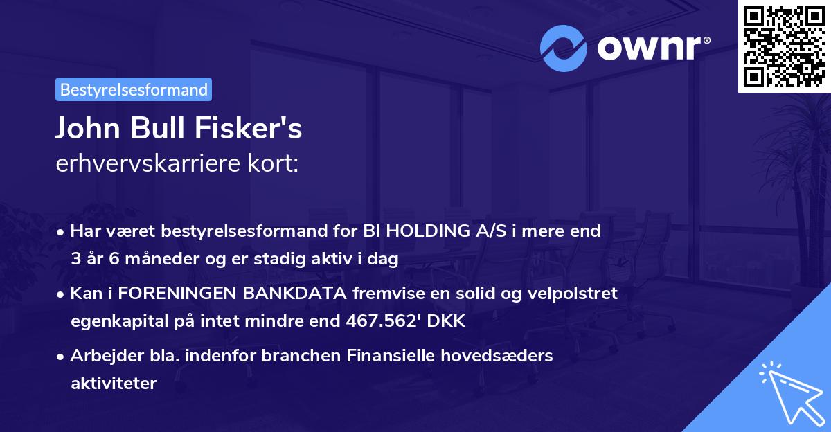 John Bull Fisker's erhvervskarriere kort