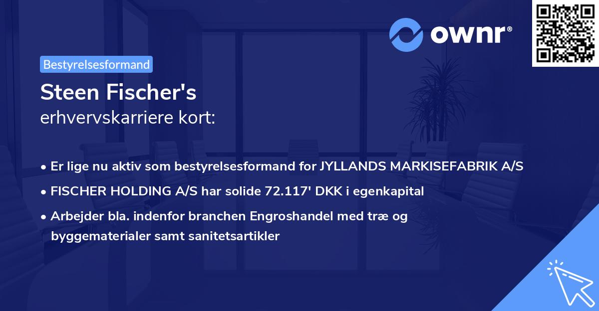 Steen Fischer's erhvervskarriere kort