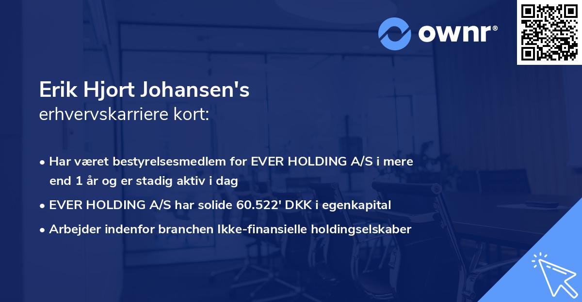 Erik Hjort Johansen's erhvervskarriere kort