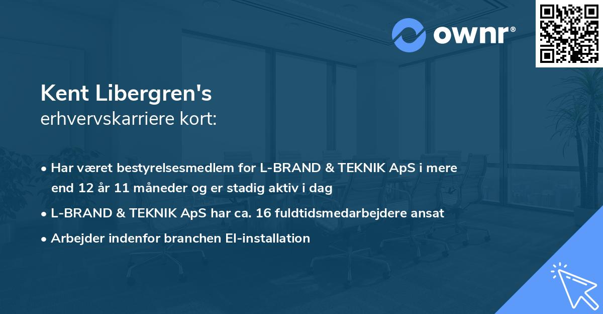 Kent Libergren's erhvervskarriere kort