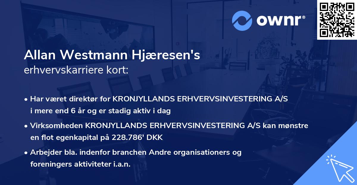 Allan Westmann Hjæresen's erhvervskarriere kort