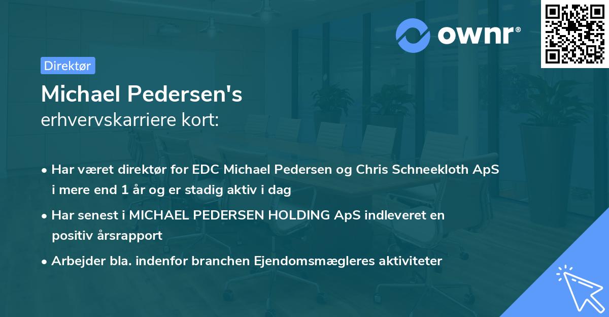 Michael Pedersen's erhvervskarriere kort