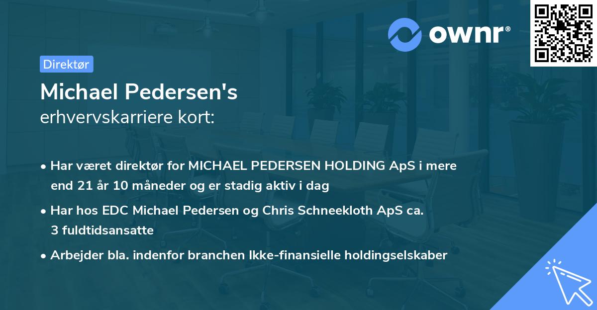 Michael Pedersen's erhvervskarriere kort