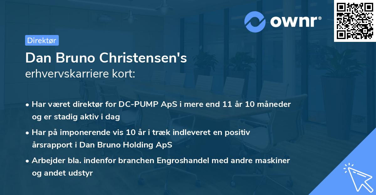 Dan Bruno Christensen's erhvervskarriere kort