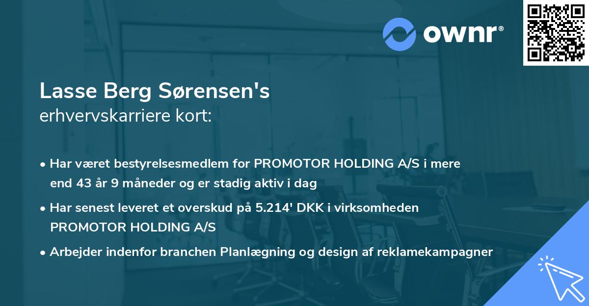 Lasse Berg Sørensen's erhvervskarriere kort