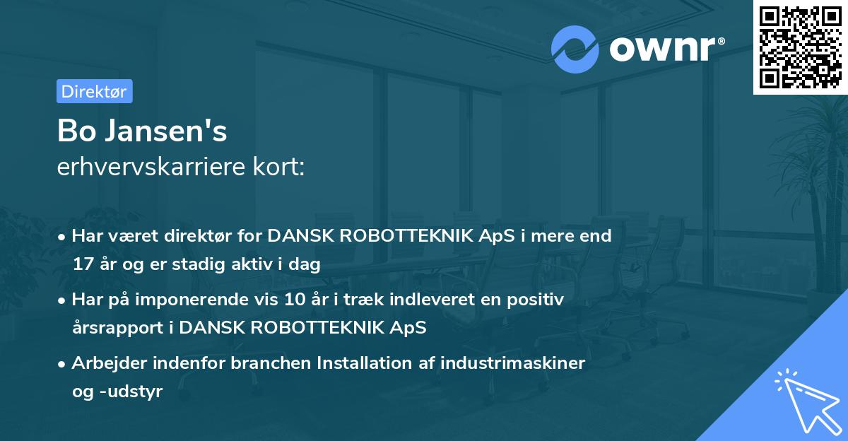 Bo Jansen's erhvervskarriere kort
