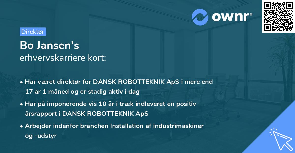 Bo Jansen's erhvervskarriere kort
