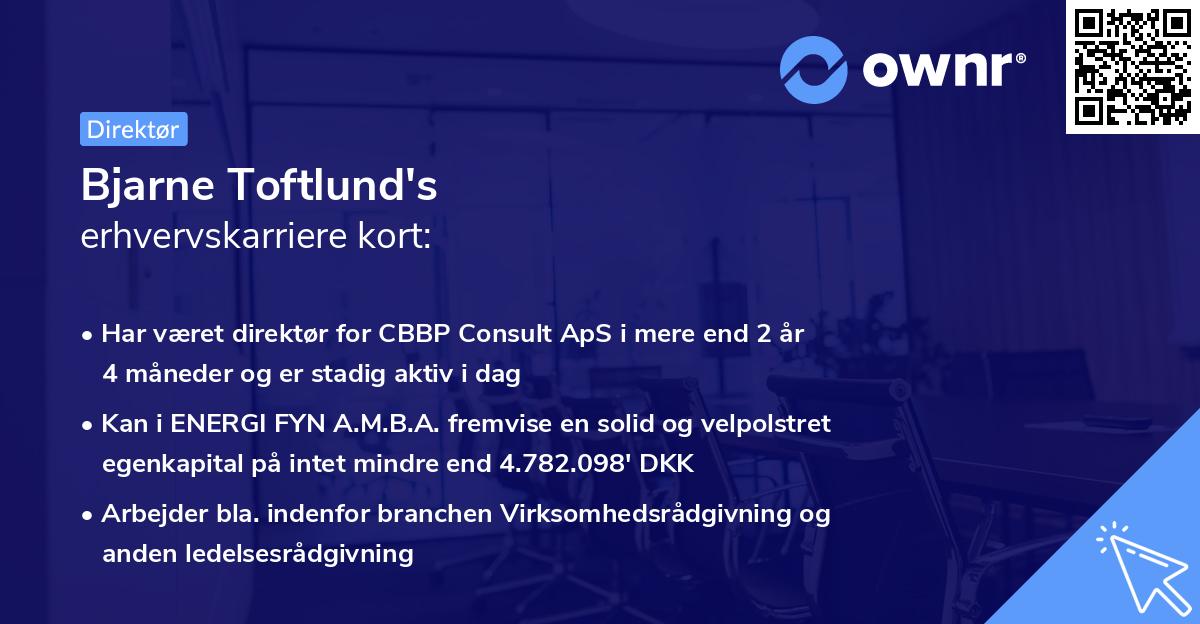 Bjarne Toftlund's erhvervskarriere kort