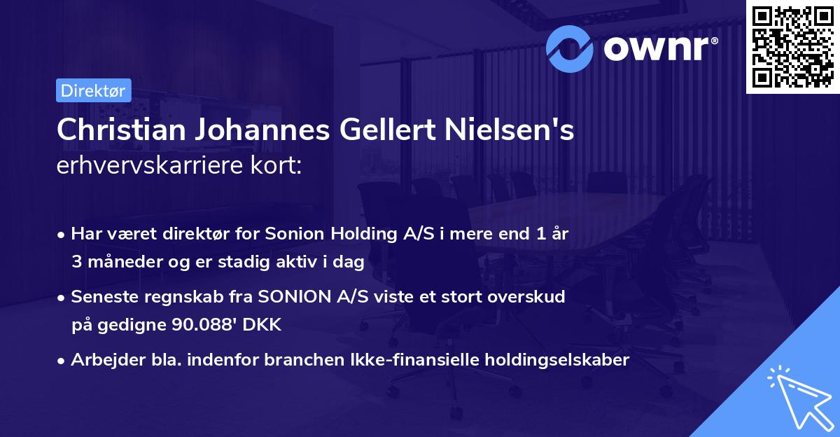 Christian Johannes Gellert Nielsen's erhvervskarriere kort