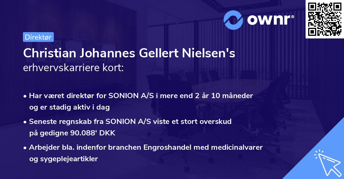 Christian Johannes Gellert Nielsen's erhvervskarriere kort