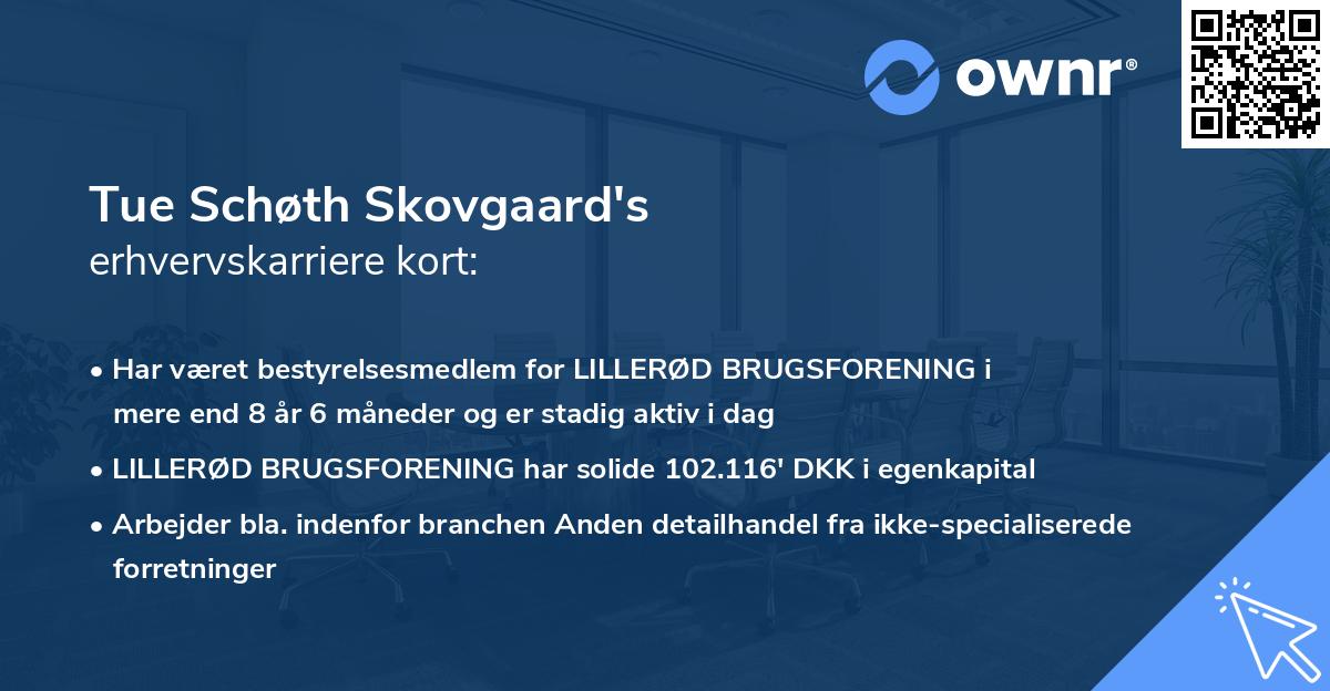 Tue Schøth Skovgaard's erhvervskarriere kort