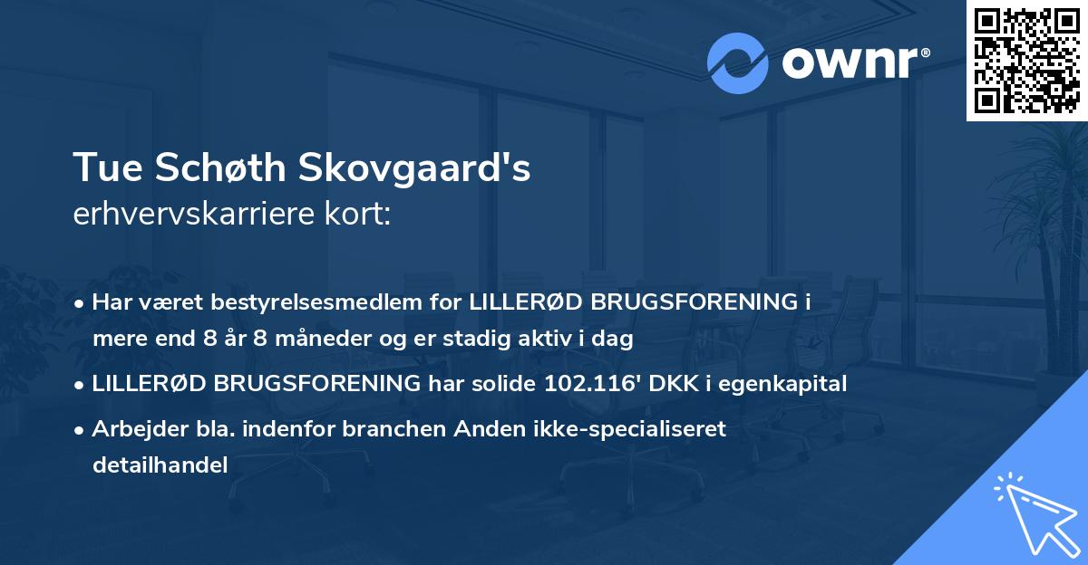 Tue Schøth Skovgaard's erhvervskarriere kort