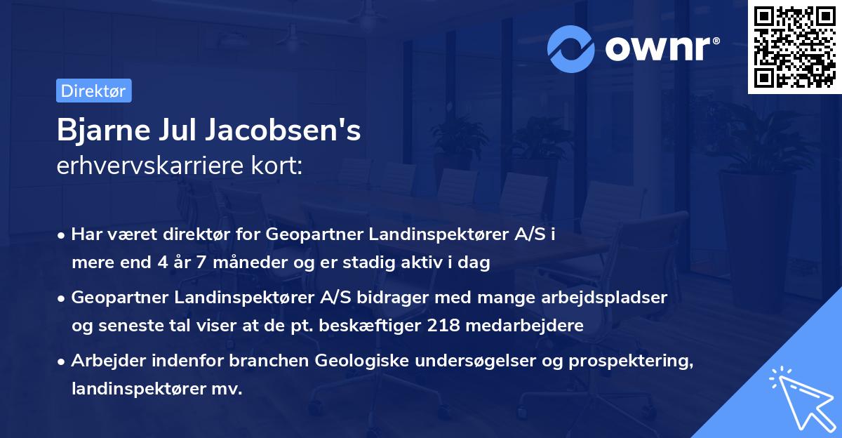 Bjarne Jul Jacobsen's erhvervskarriere kort