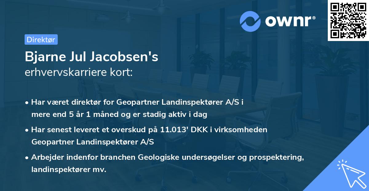 Bjarne Jul Jacobsen's erhvervskarriere kort