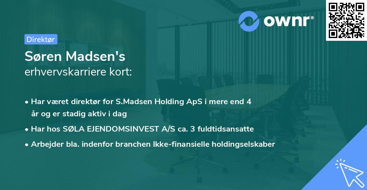 Søren Madsen's erhvervskarriere kort