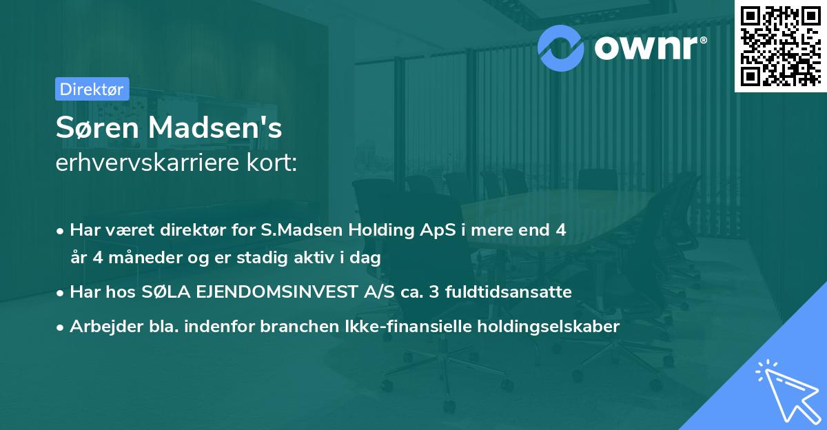 Søren Madsen's erhvervskarriere kort
