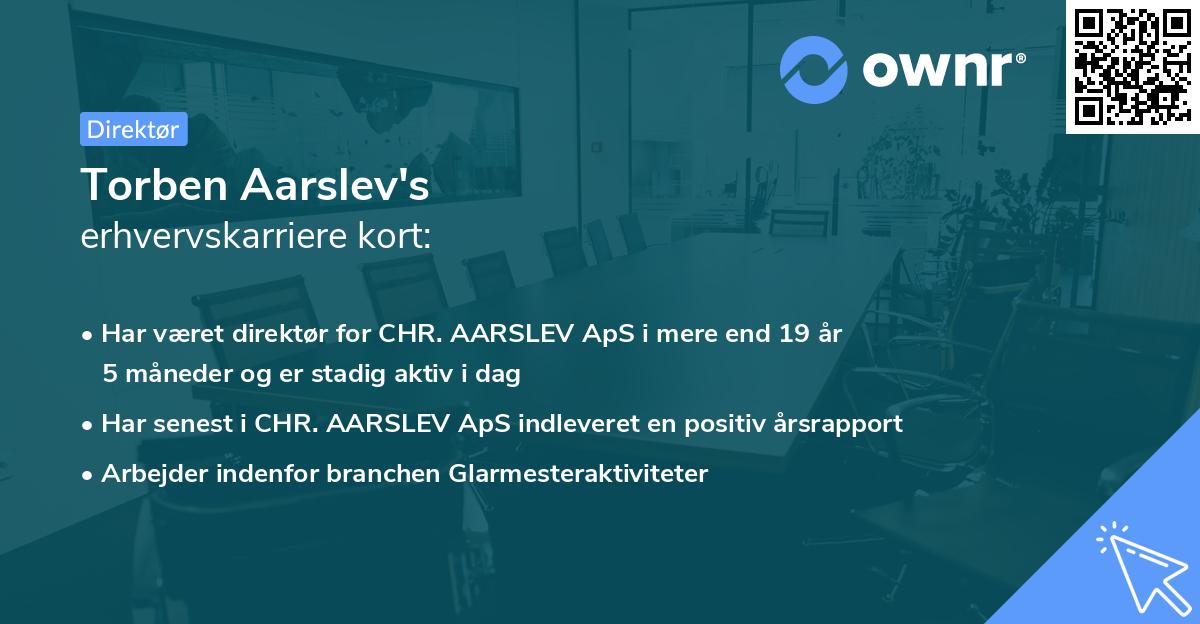 Torben Aarslev's erhvervskarriere kort