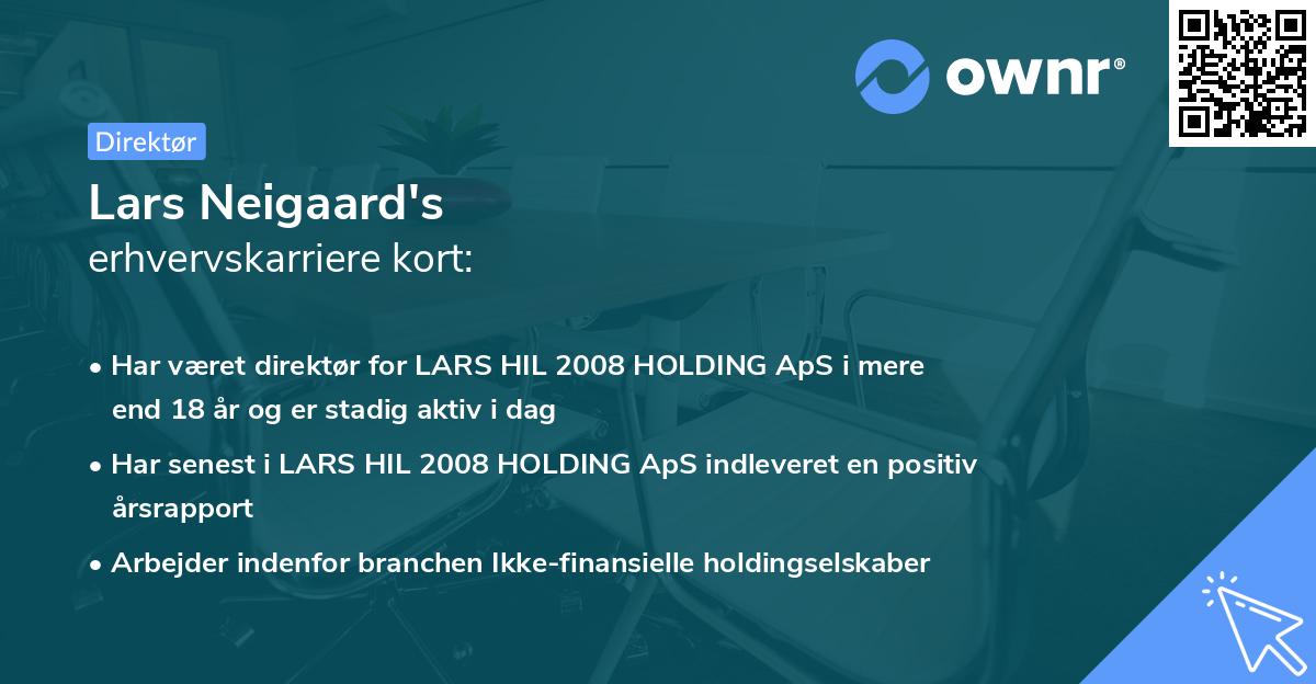 Lars Neigaard's erhvervskarriere kort