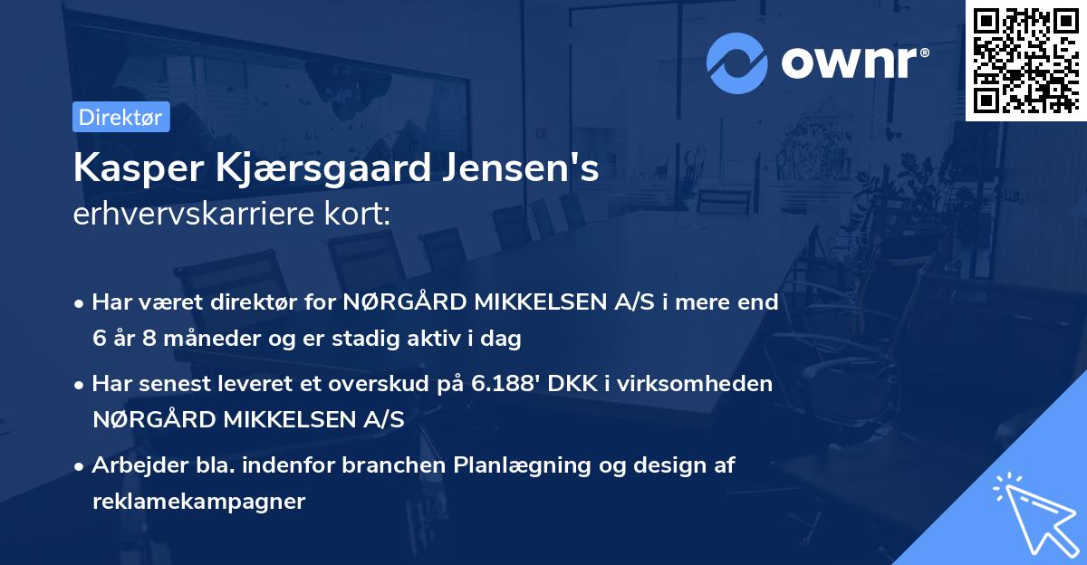 Kasper Kjærsgaard Jensen's erhvervskarriere kort