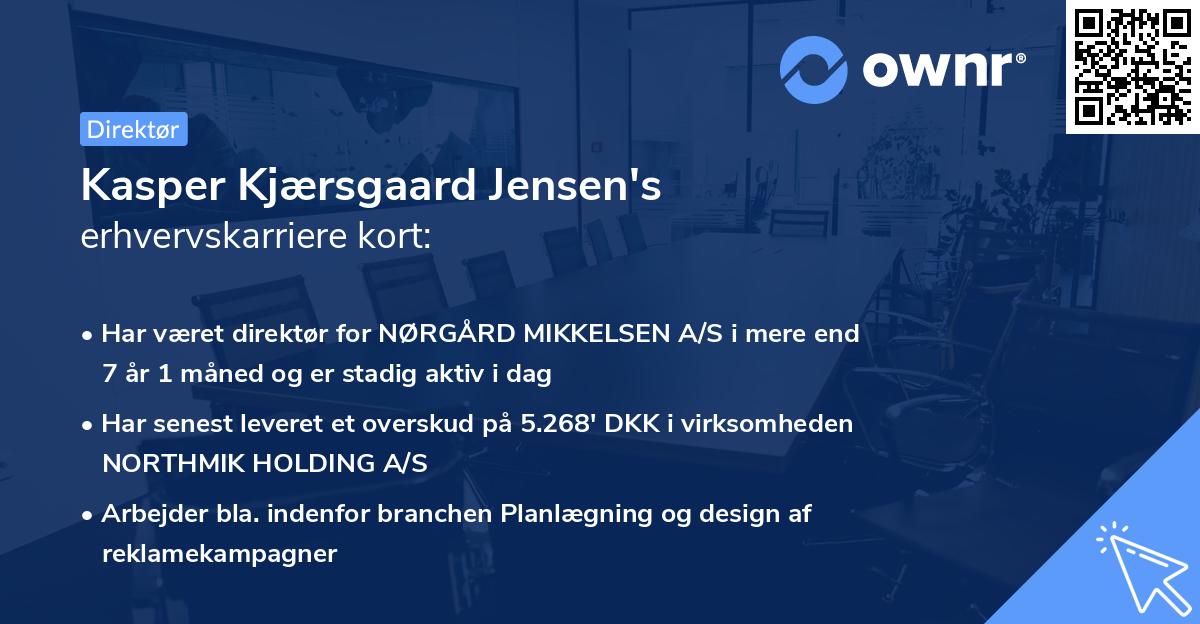 Kasper Kjærsgaard Jensen's erhvervskarriere kort