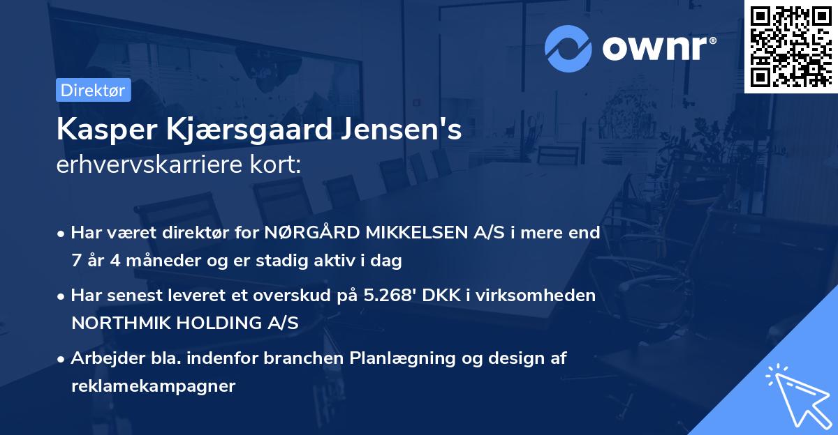 Kasper Kjærsgaard Jensen's erhvervskarriere kort
