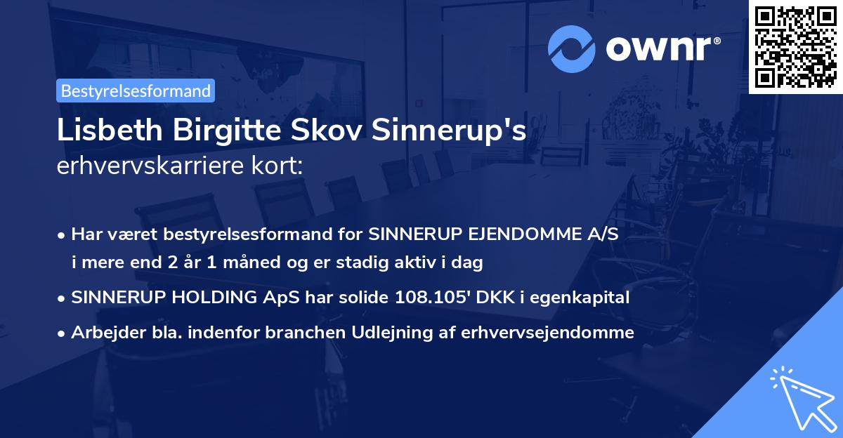 Lisbeth Birgitte Skov Sinnerup's erhvervskarriere kort