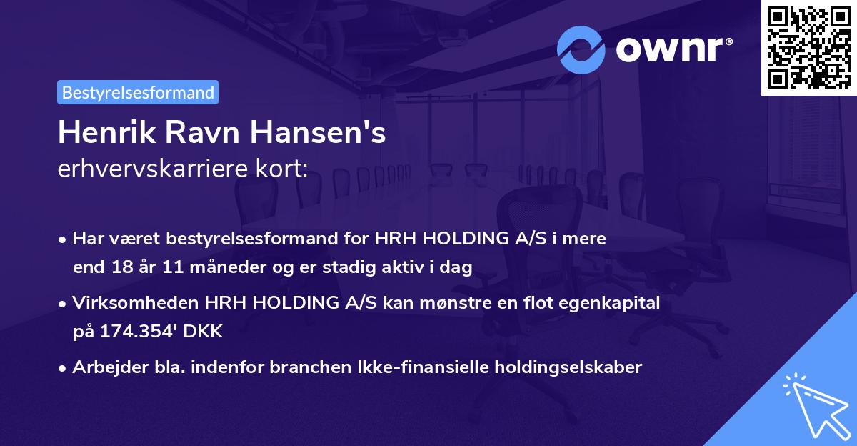 Henrik Ravn Hansen's erhvervskarriere kort