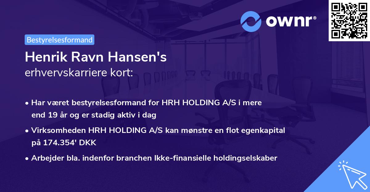 Henrik Ravn Hansen's erhvervskarriere kort