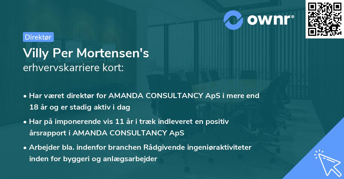 Villy Per Mortensen's erhvervskarriere kort