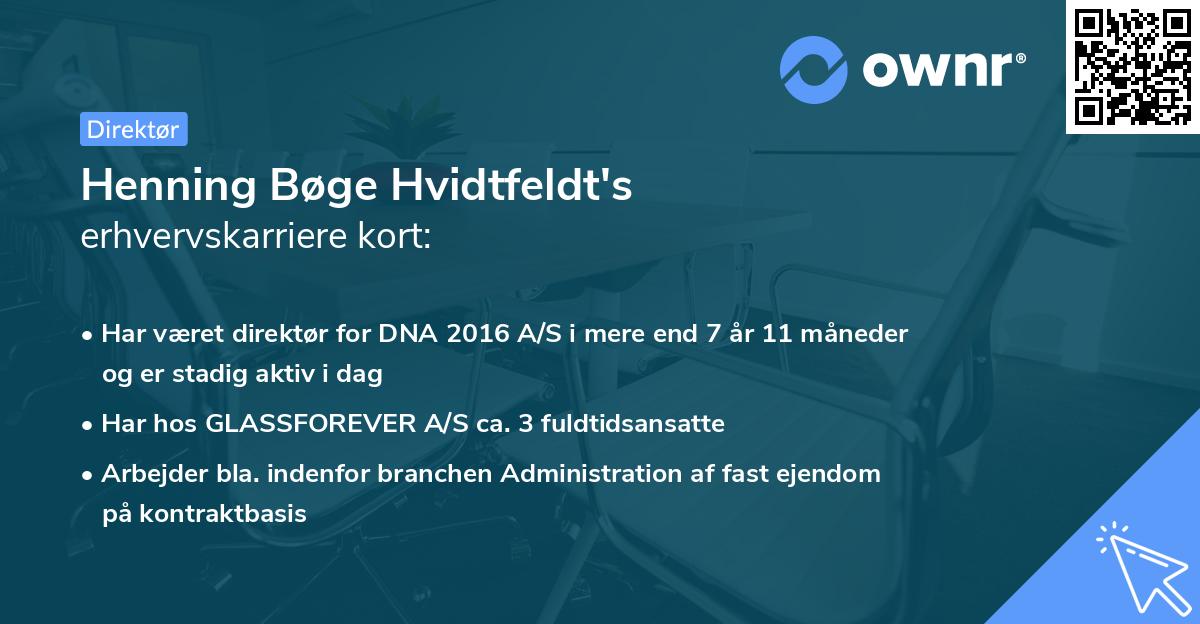 Henning Bøge Hvidtfeldt's erhvervskarriere kort