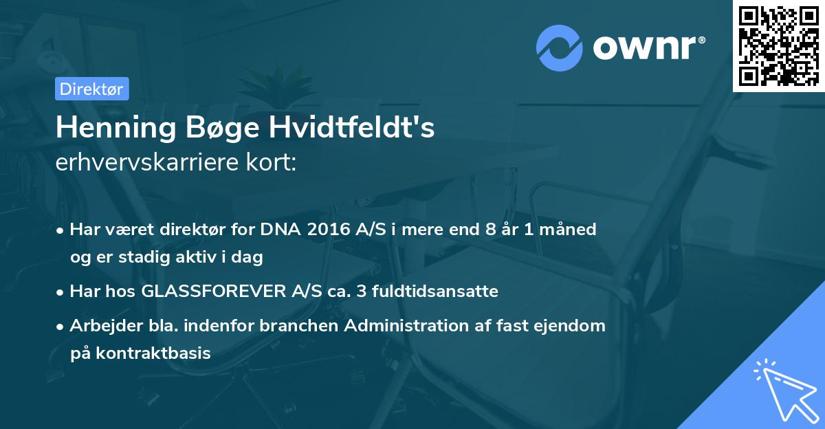 Henning Bøge Hvidtfeldt's erhvervskarriere kort