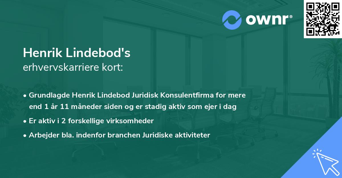 Henrik Lindebod's erhvervskarriere kort