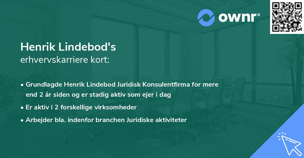 Henrik Lindebod's erhvervskarriere kort