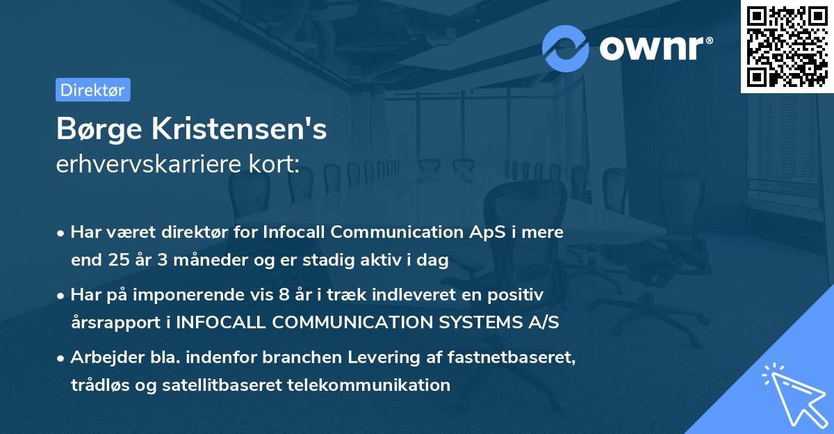 Børge Kristensen's erhvervskarriere kort