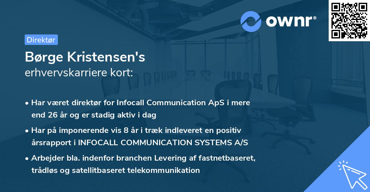 Børge Kristensen's erhvervskarriere kort
