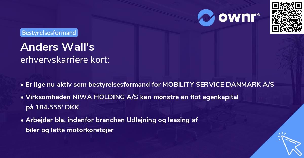 Anders Wall's erhvervskarriere kort