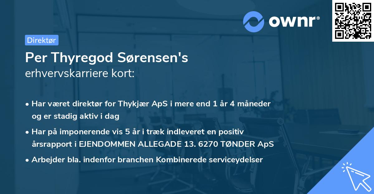 Per Thyregod Sørensen's erhvervskarriere kort