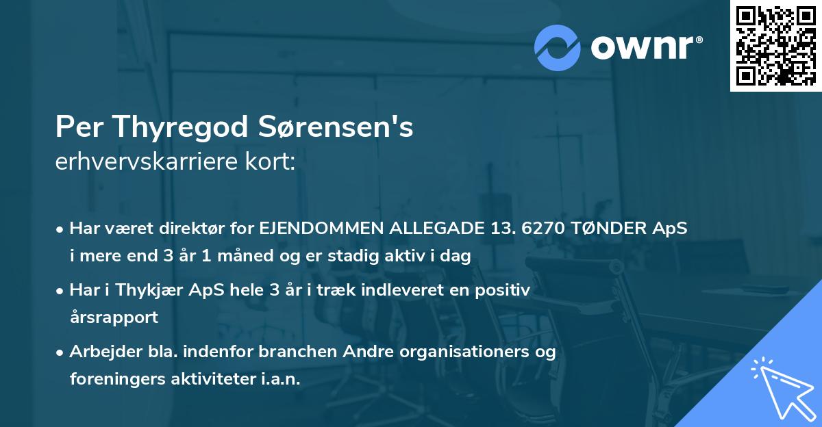 Per Thyregod Sørensen's erhvervskarriere kort
