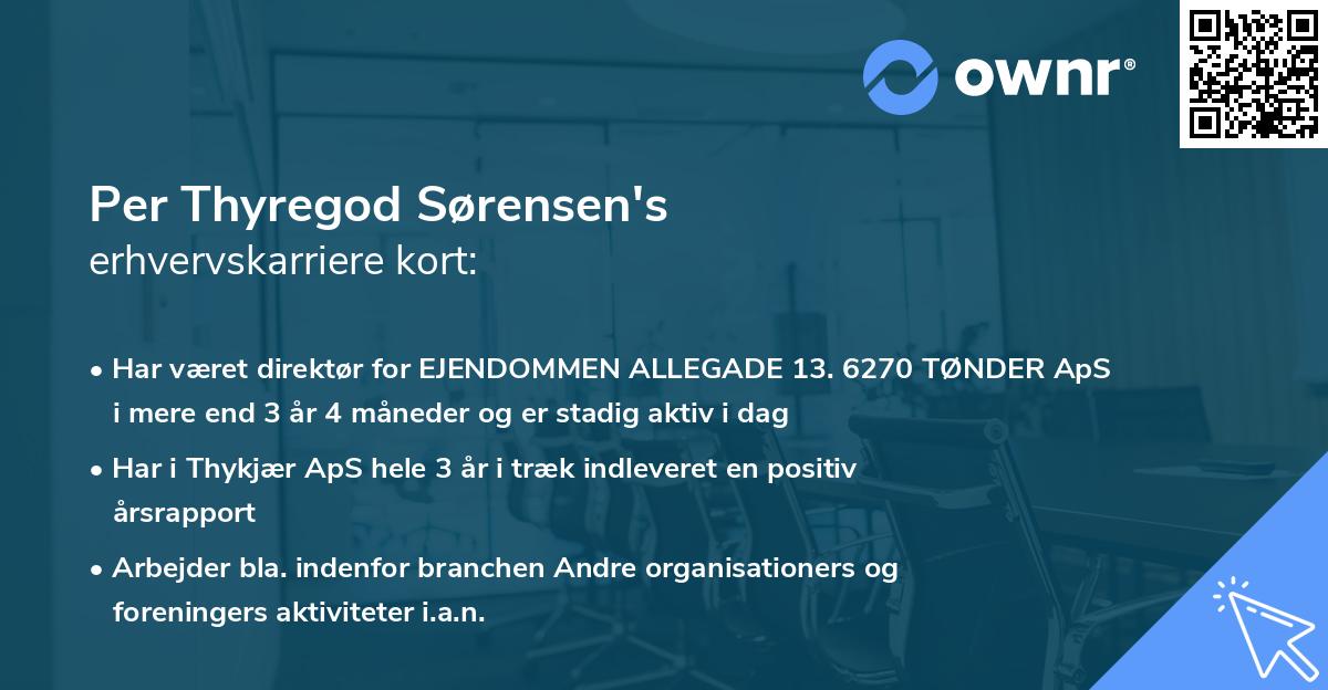 Per Thyregod Sørensen's erhvervskarriere kort
