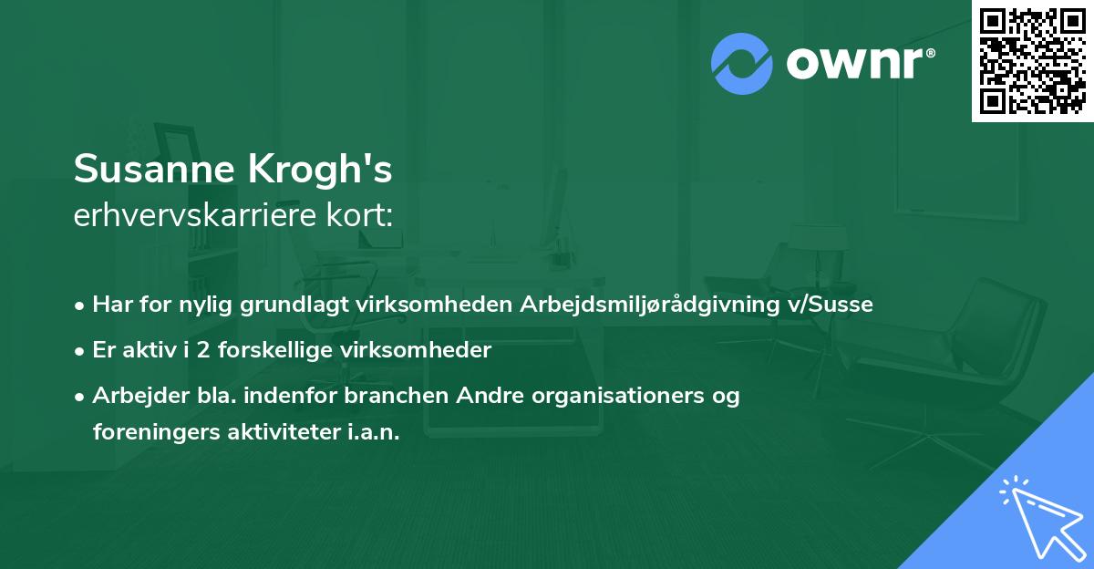 Susanne Krogh's erhvervskarriere kort