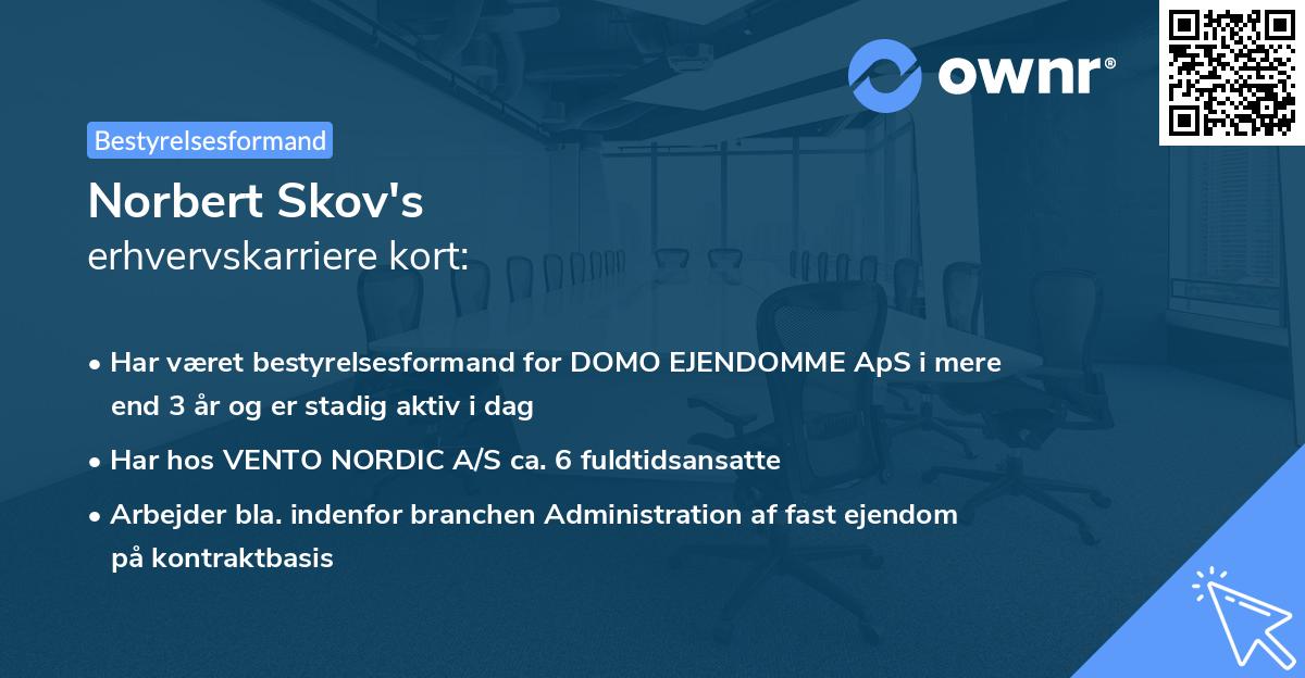 Norbert Skov's erhvervskarriere kort