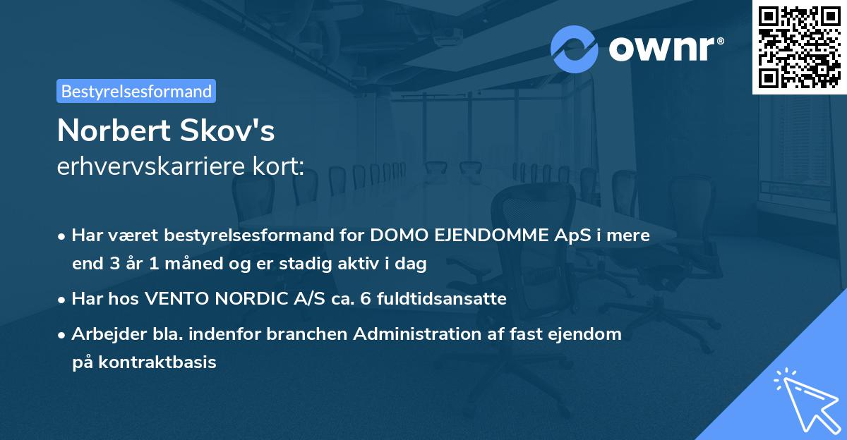 Norbert Skov's erhvervskarriere kort
