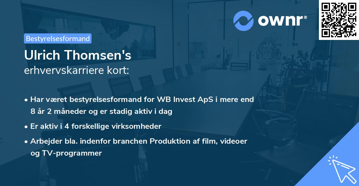 Ulrich Thomsen's erhvervskarriere kort