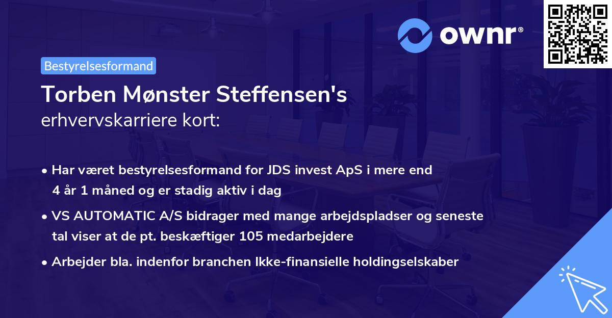 Torben Mønster Steffensen's erhvervskarriere kort